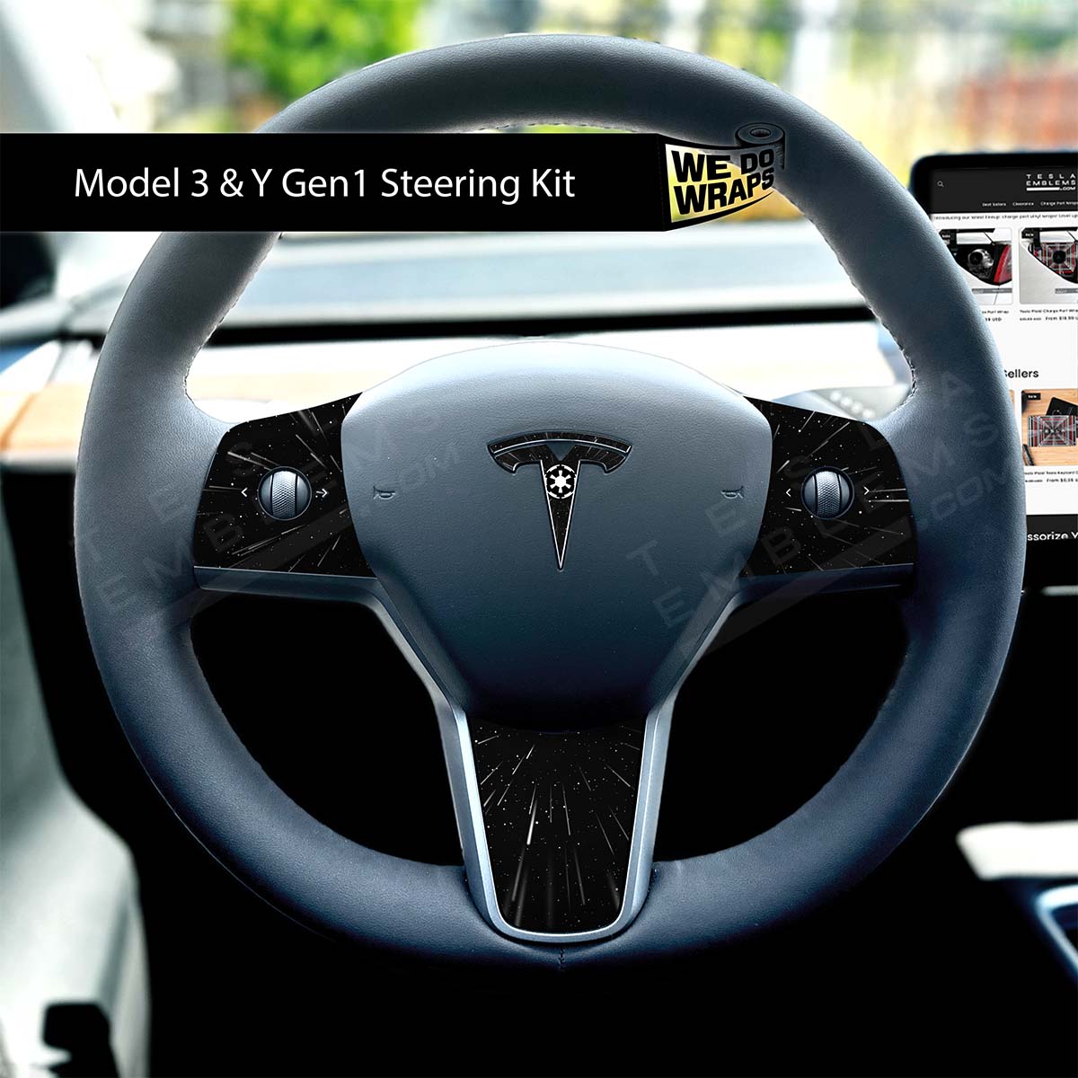 Galactic Empire Tesla Steering Wheel Wrap | MY 2019-'25