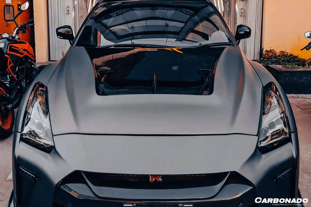 2009-2016 Nissan GTR R35 CBA  DBA LII Style Carbon Fiber Hood