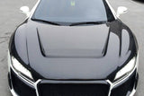 2006-2015 Audi R8 Coupe   Spyder P Style Carbon Fiber Hood