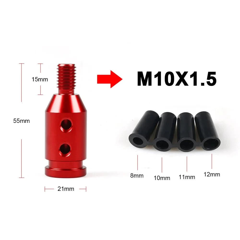 Universal Manual Gear Shift Knob Adapter – Aluminum M10x1.5 & M12x1.25 Thread Conversion Kit