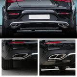 Gloss Black Stainless Steel Exhaust Tip Covers – Mercedes C / E / A / B / GLC Class