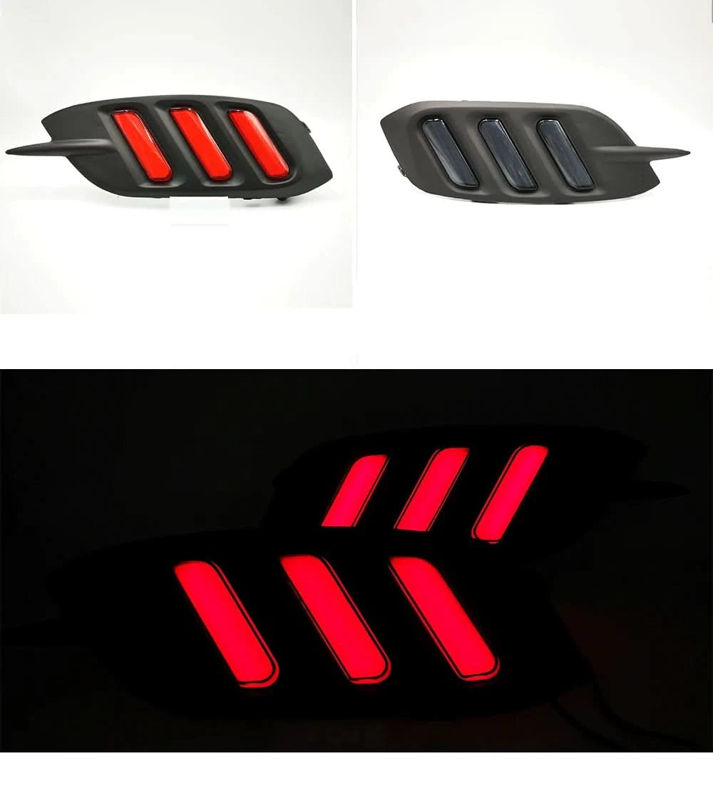 LED Rear Bumper Tail Light Set – For Honda Civic 2016–2018 | DRL, Brake & Turn Signal Reflector Lamps (Left & Right)