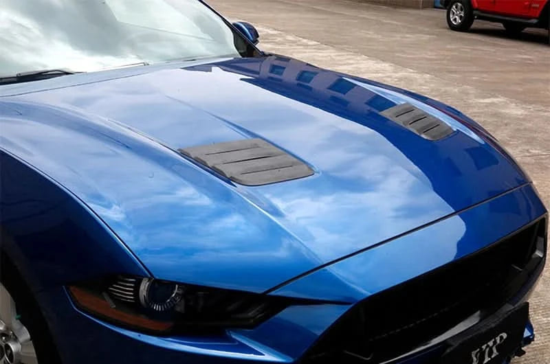Front Hood Intake Vent Louvers & Fog Light Winglet Cover Trim for Ford Mustang 2018–2022 | Aggressive Front-End Styling Upgrade