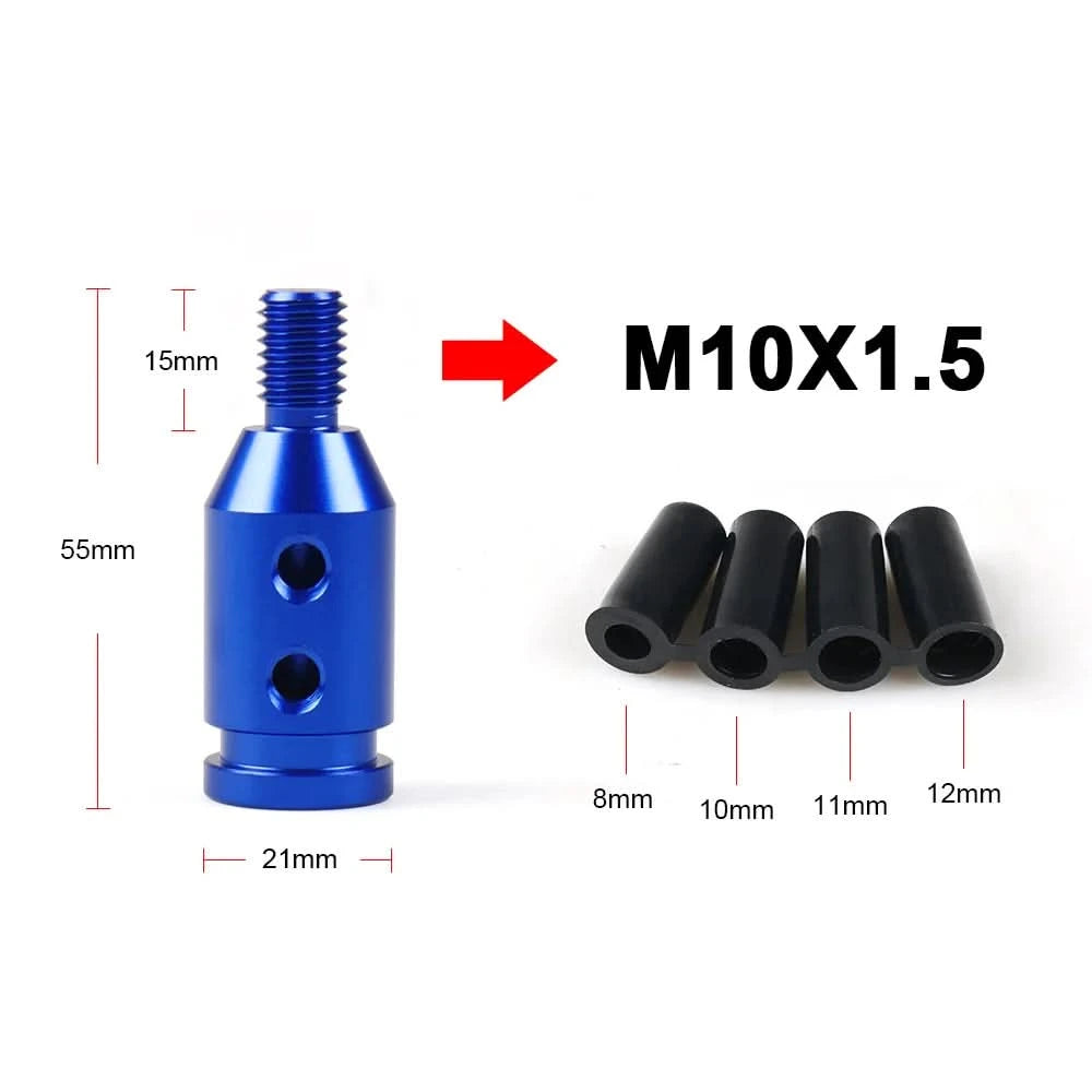 Universal Manual Gear Shift Knob Adapter – Aluminum M10x1.5 & M12x1.25 Thread Conversion Kit