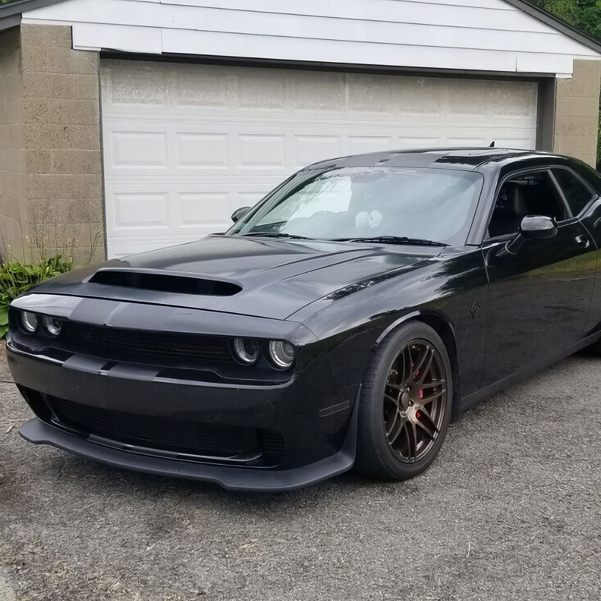 2008-2023 Dodge Challenger Hood Demon Style Aluminum Black Car Hood