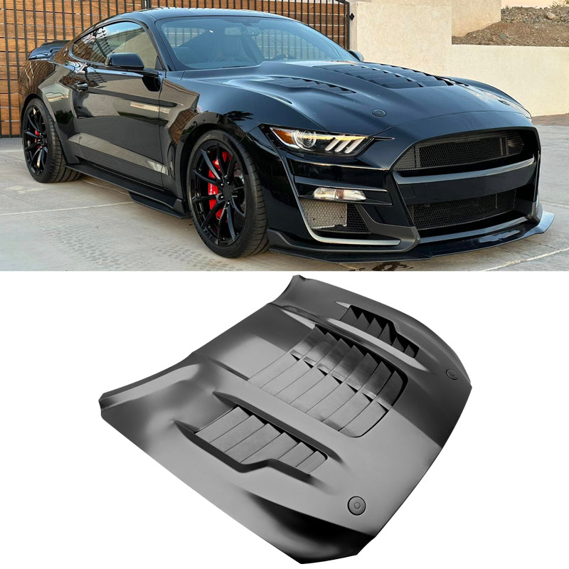 2015-2017 Ford Mustang V6/GT/GT350 GT500KR Style Front Hood Aluminum