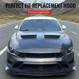 Front Hood Cover Bonnet for Ford Mustang 2018-2023 GTD Style Aluminum
