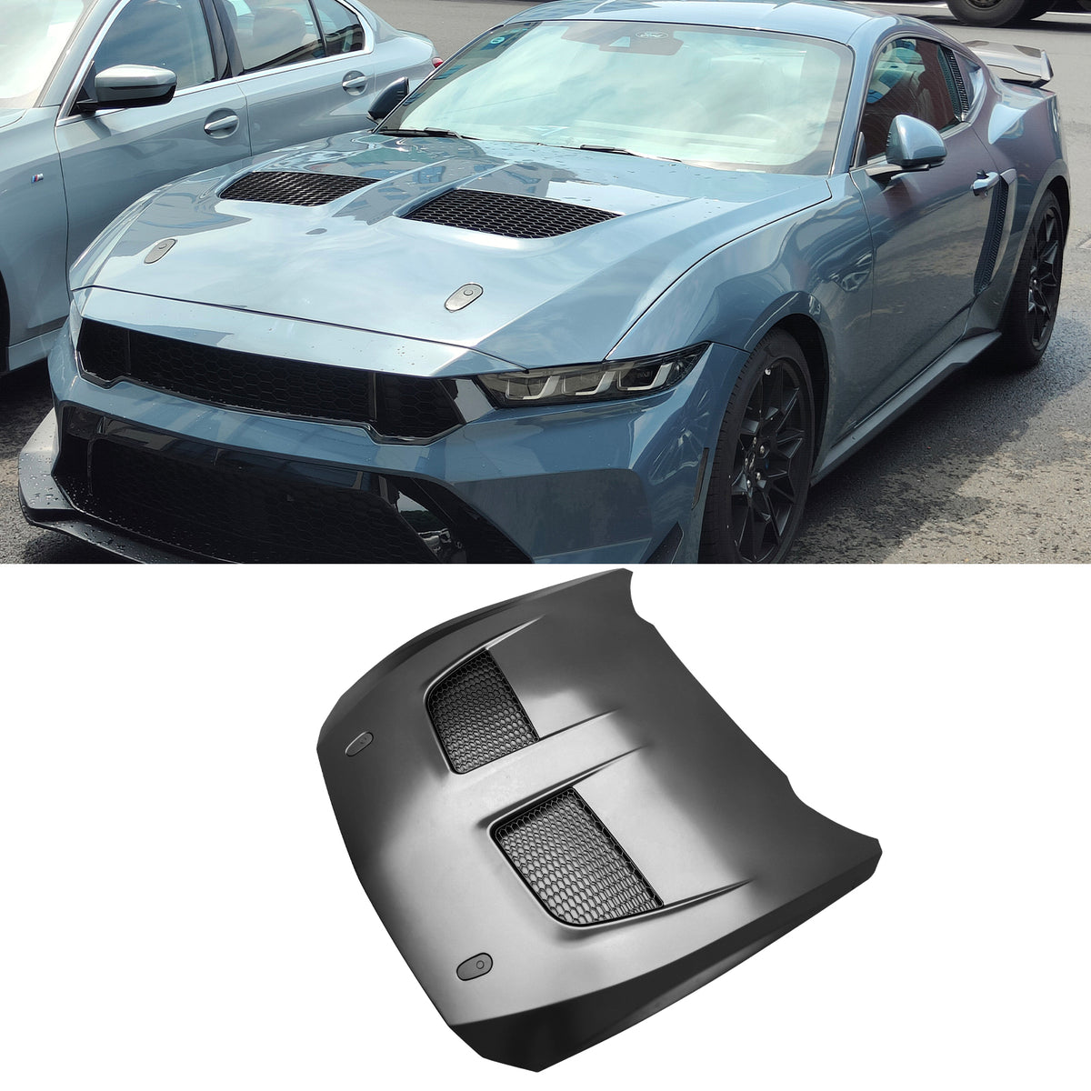 2024-2026 Ford Mustang Front Engine Hood GTD Style Aluminum Bonnet