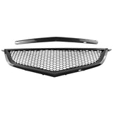 2004-2006 Acura TL Honeycomb Style Front Bumper Upper Grille w/ Frame Carbon Fiber Print ABS