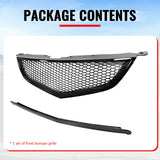 2004-2006 Acura TL Honeycomb Style Front Bumper Upper Grille w/ Frame Gloss Black ABS