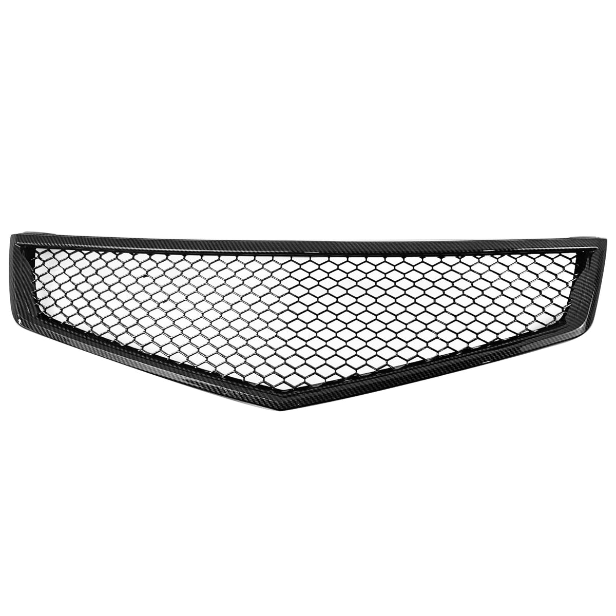 2006-2008 Acura TSX Honeycomb Style Front Bumper Upper Grille Replacement Carbon Fiber Print ABS