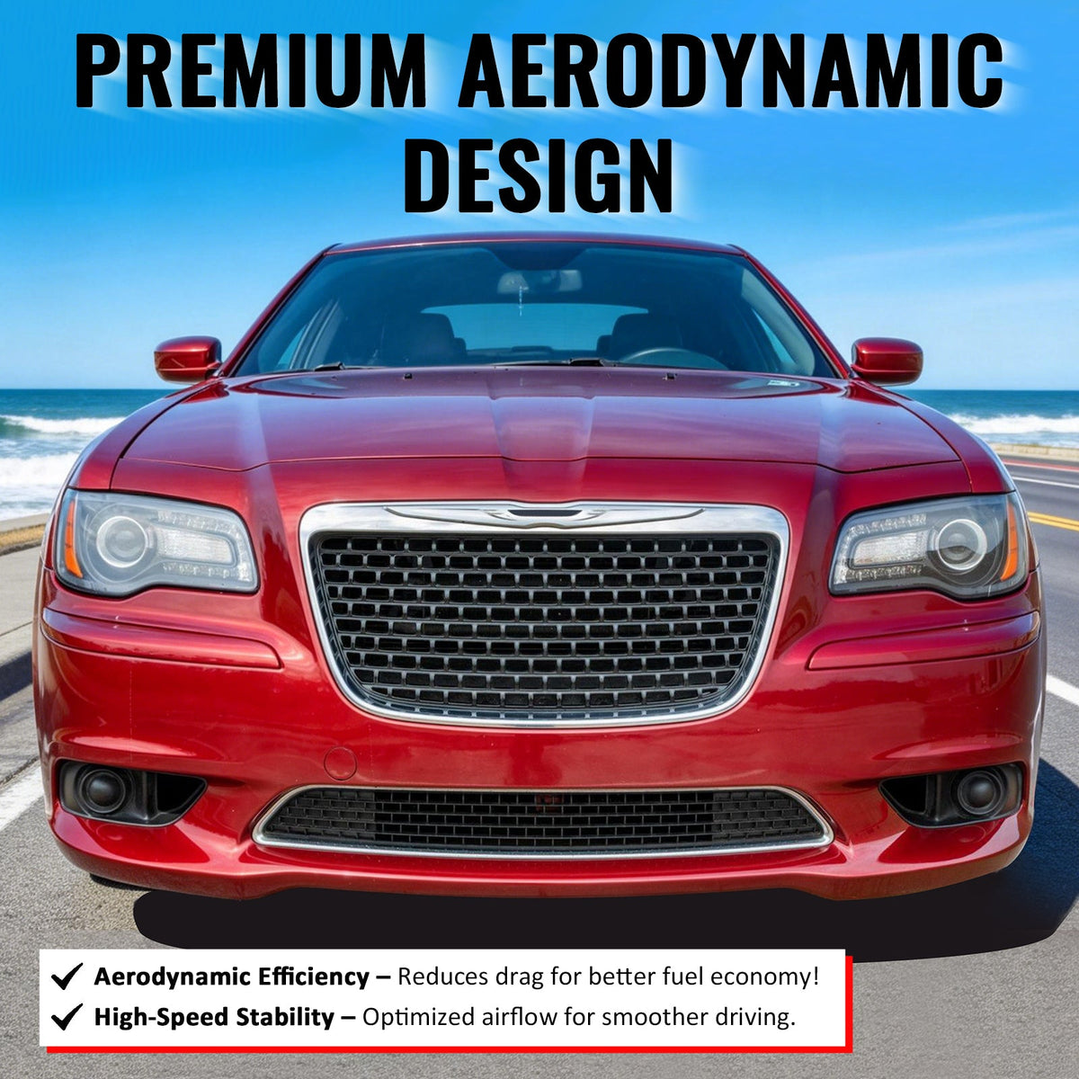 2011-2014 Chrysler 300 SRT8 Front Bumper Lower Grille SRT8 Style Chrome& Gloss Black ABS Mesh Grill Replacement