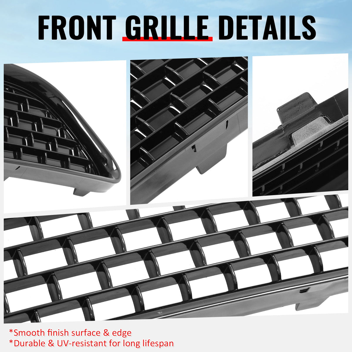 2011-2014 Chrysler 300 SRT8 Front Bumper Lower Grille SRT8 Style Gloss Black ABS Mesh Grill Replacement