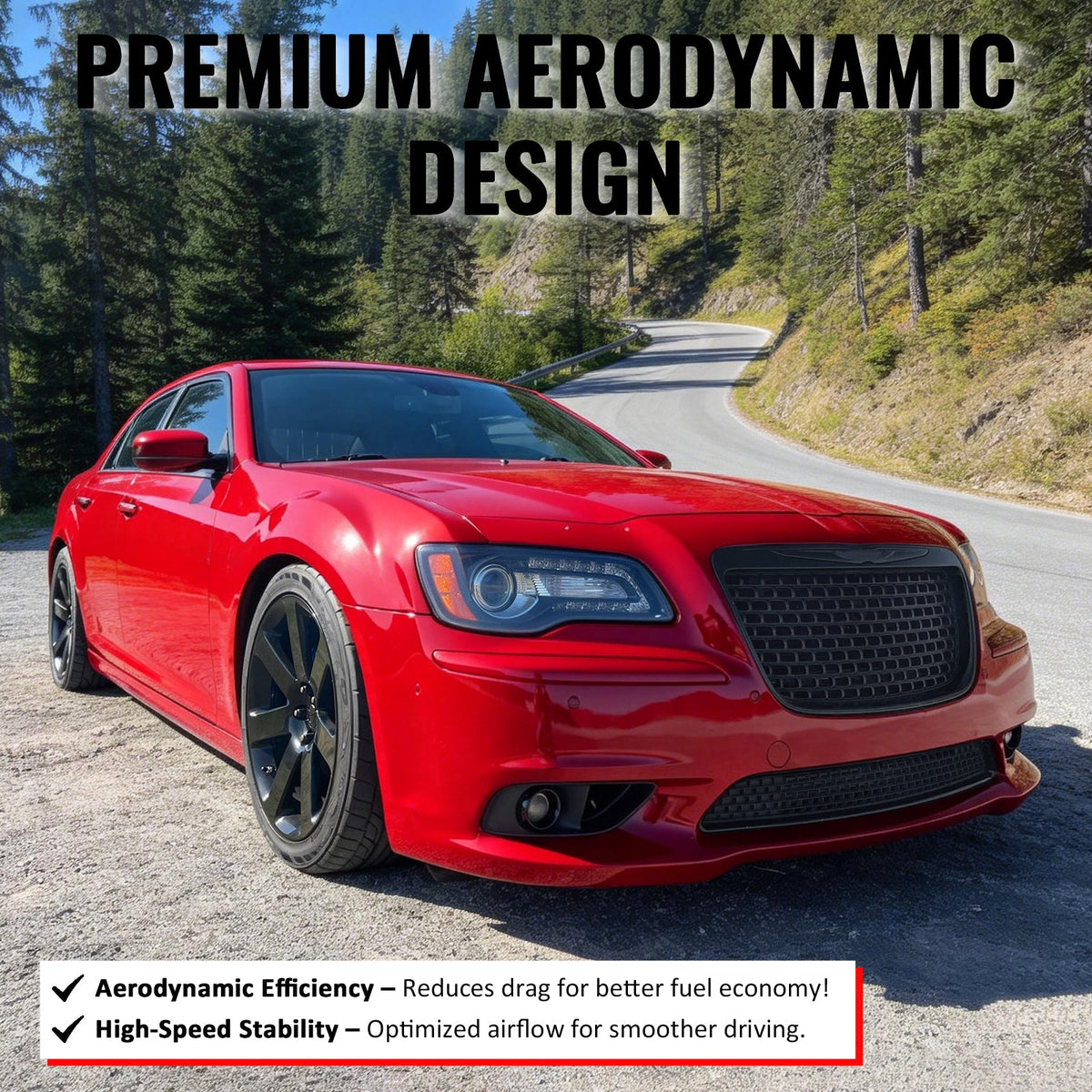2011-2014 Chrysler 300 SRT8 Front Bumper Lower Grille SRT8 Style Gloss Black ABS Mesh Grill Replacement