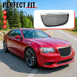 2011-2014 Chrysler 300 SRT8 Style Front Bumper Upper Grille Chrome& Gloss Black ABS Mesh Grill Replacement