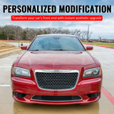 2011-2014 Chrysler 300 SRT8 Style Front Bumper Upper Grille Chrome& Gloss Black ABS Mesh Grill Replacement