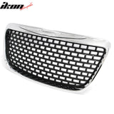 2011-2014 Chrysler 300 SRT8 Style Front Bumper Upper Grille Chrome& Gloss Black ABS Mesh Grill Replacement