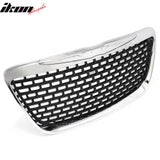 2011-2014 Chrysler 300 SRT8 Style Front Bumper Upper Grille Chrome& Gloss Black ABS Mesh Grill Replacement