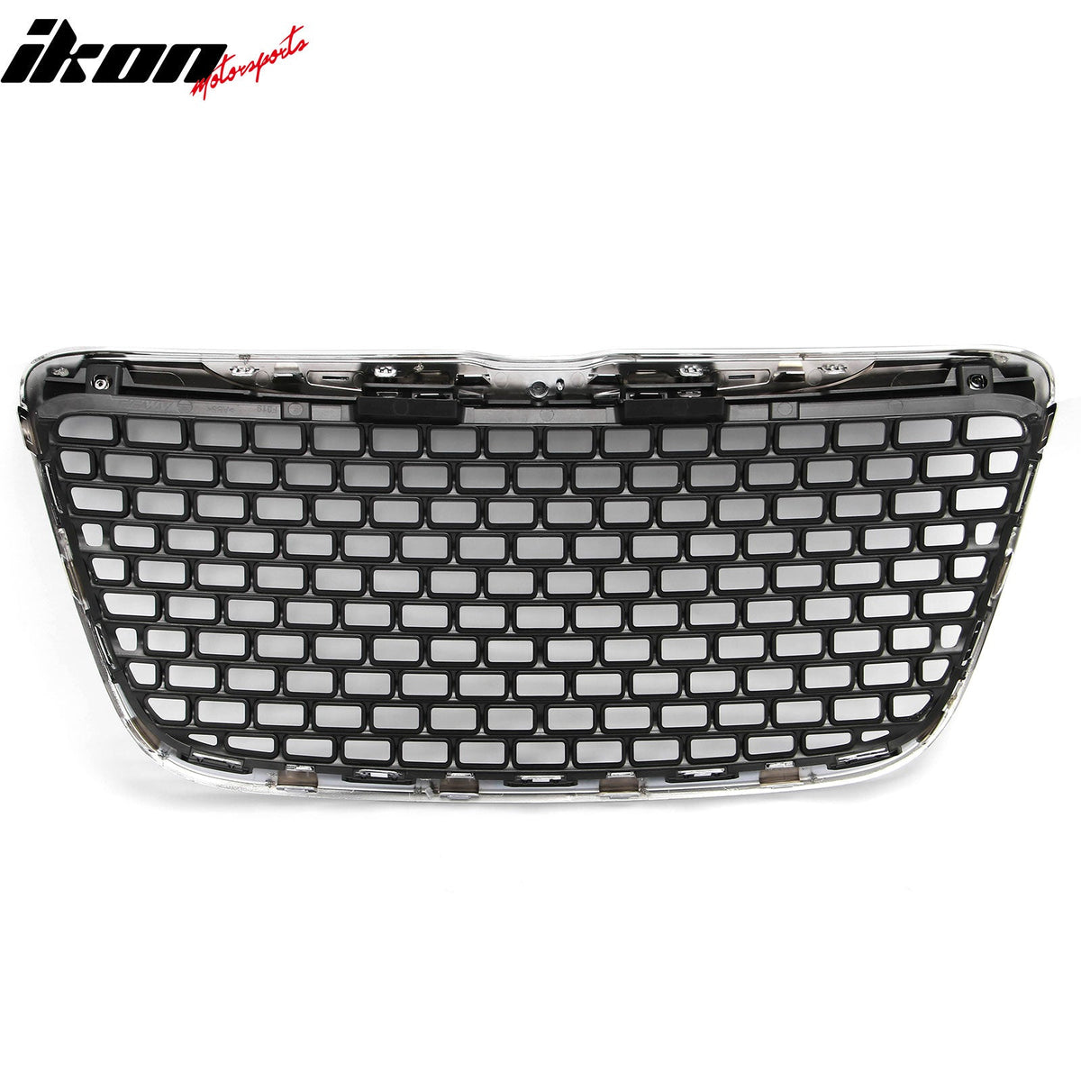 2011-2014 Chrysler 300 SRT8 Style Front Bumper Upper Grille Chrome& Gloss Black ABS Mesh Grill Replacement