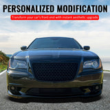 2011-2014 Chrysler 300 SRT8 Style Front Bumper Upper Grille Gloss Black ABS Mesh Grill Replacement