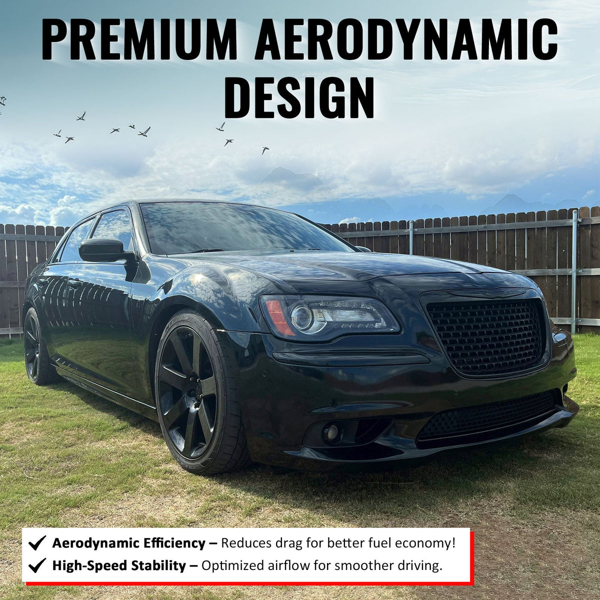 2011-2014 Chrysler 300 SRT8 Style Front Bumper Upper Grille Gloss Black ABS Mesh Grill Replacement