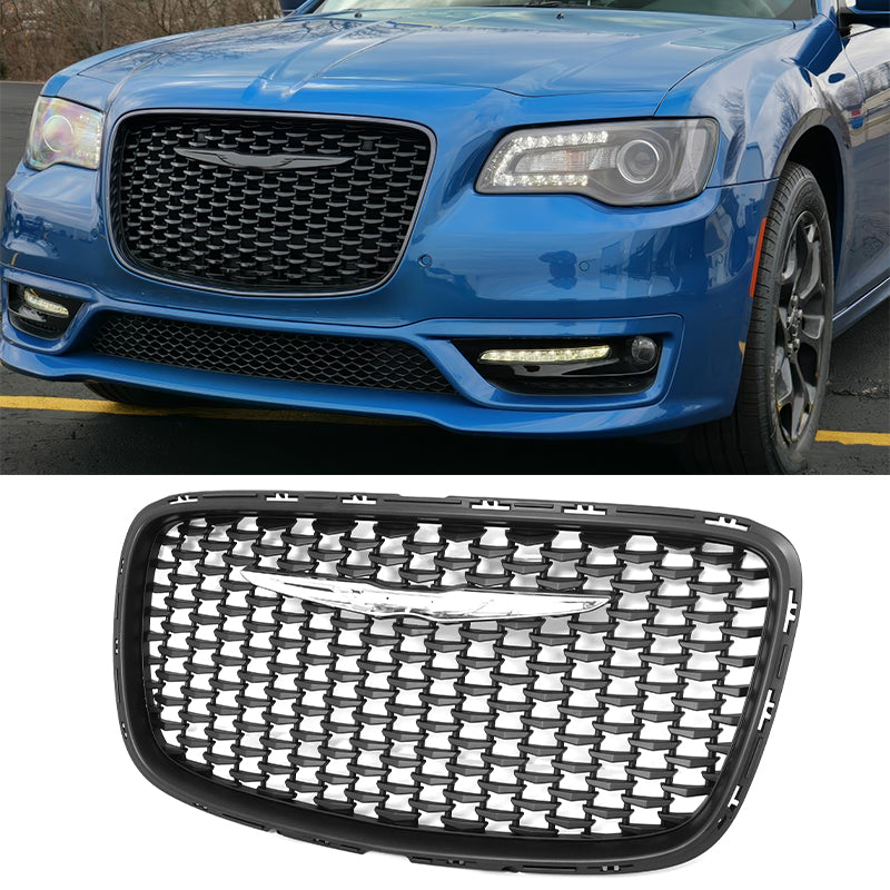2015-2023 Chrysler 300 Matte Black 300S Sport Front Bumper Grille ABS