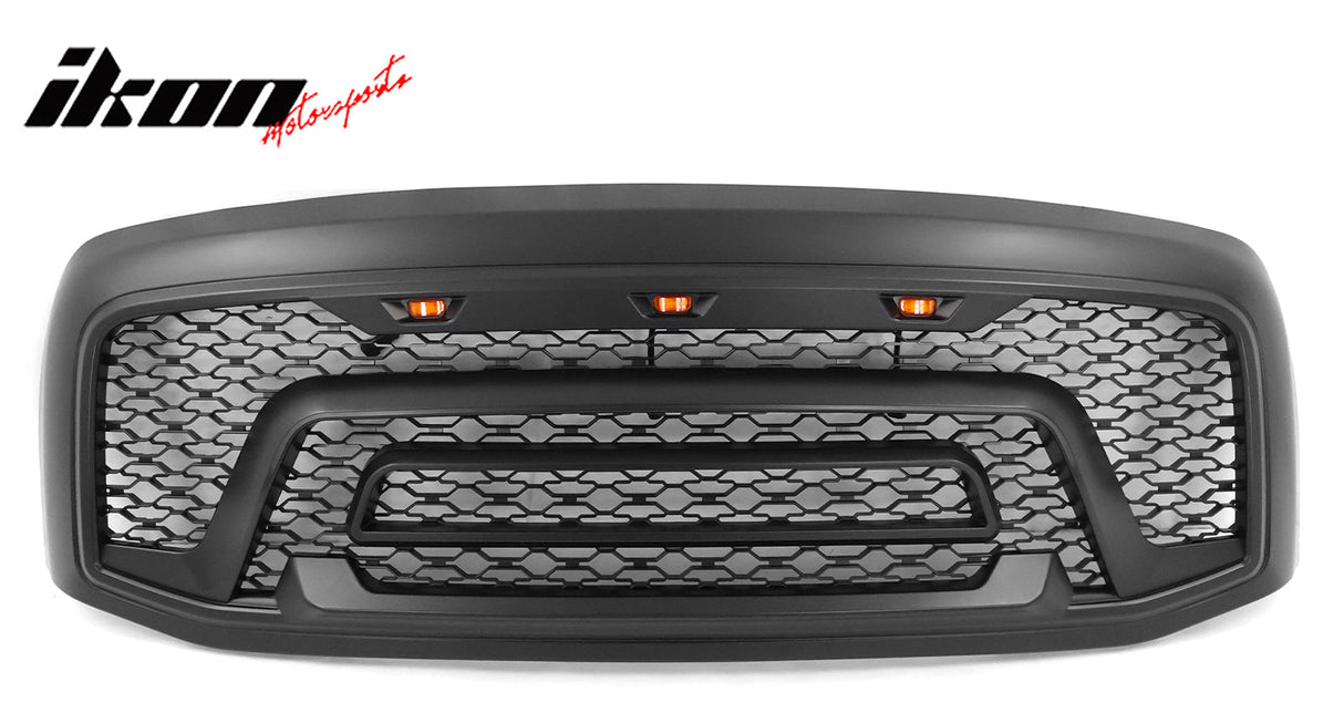 2006-2009 Dodge Ram 1500 2500 3500 Black Grille W/Signal Light