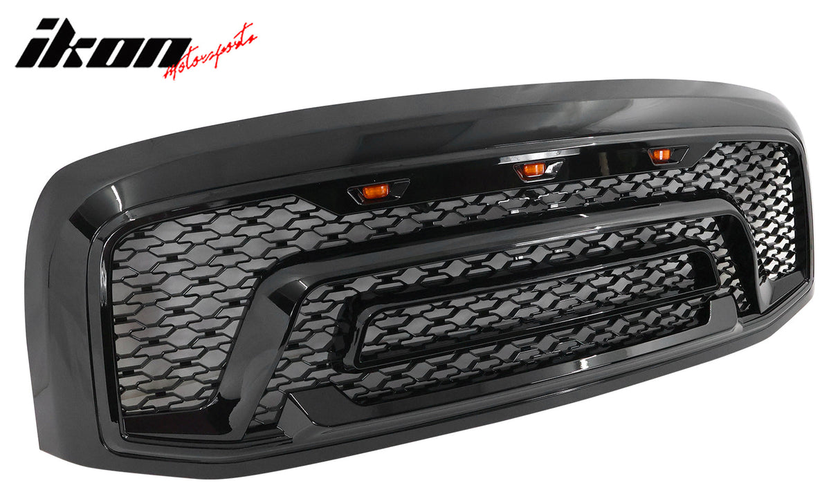 2006-2009 Dodge Ram 1500 2500 3500 Black Grille W/Signal Light