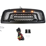 2009-2012 Dodge Ram 1500 Gloss Black Front Upper Grille W/Signal Light