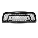 2009-2012 Dodge Ram 1500 Gloss Black Front Upper Grille W/Signal Light