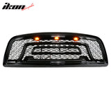2009-2012 Dodge Ram 1500 Gloss Black Front Upper Grille W/Signal Light