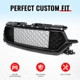 2019-2024 Ram 1500 Longhorn Honeycomb Style Gloss Black Front Bumper Grille ABS