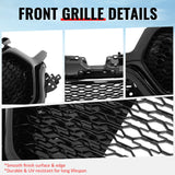 2019-2024 Ram 1500 Longhorn Honeycomb Style Gloss Black Front Bumper Grille ABS