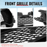 2019-2024 Ram 1500 Longhorn TRX Style Gloss Black Front Bumper Grille ABS