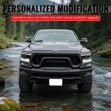 2019-2024 Ram 1500 Rebel OE Style Gloss Black Front Bumper Grille ABS