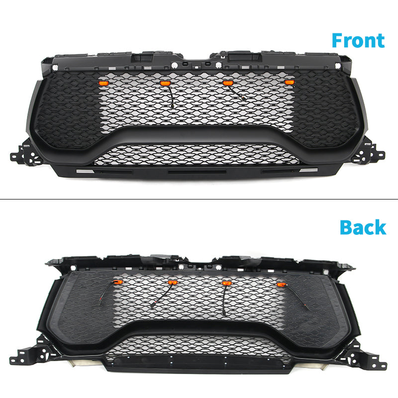 2019-2024 Ram 1500 TRX Style Matte Black Front Bumper Hood Grille ABS