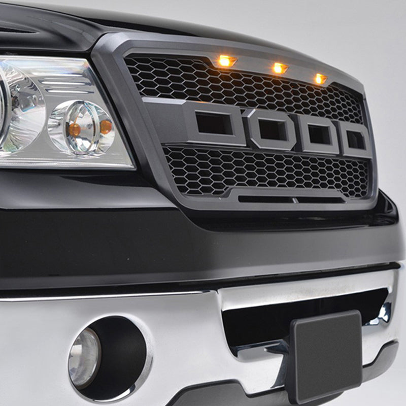 2004-2008 Ford F150 R Style Front Bumper Upper Grille W/ LED Lights