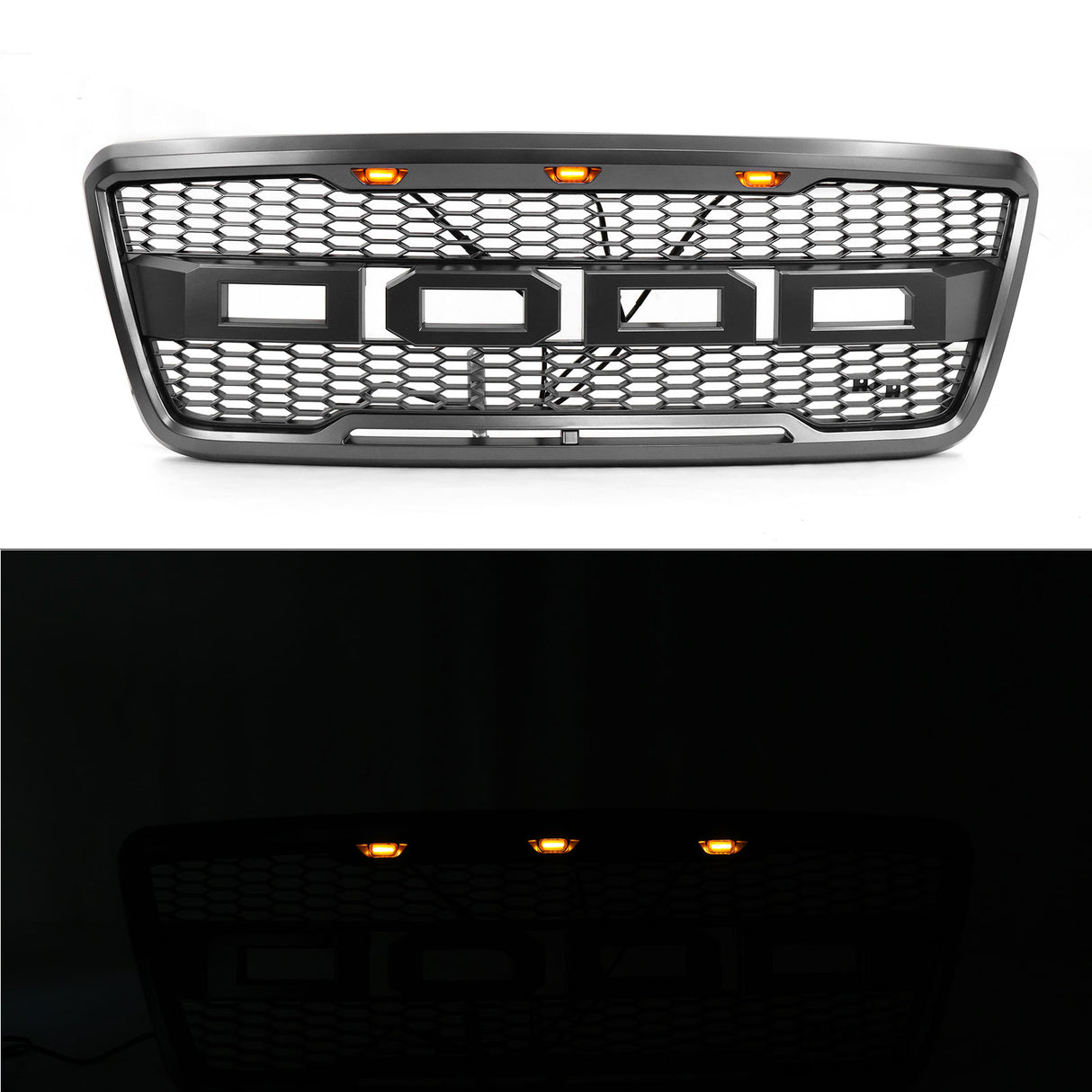 2004-2008 Ford F150 R Style Front Bumper Upper Grille W/ LED Lights