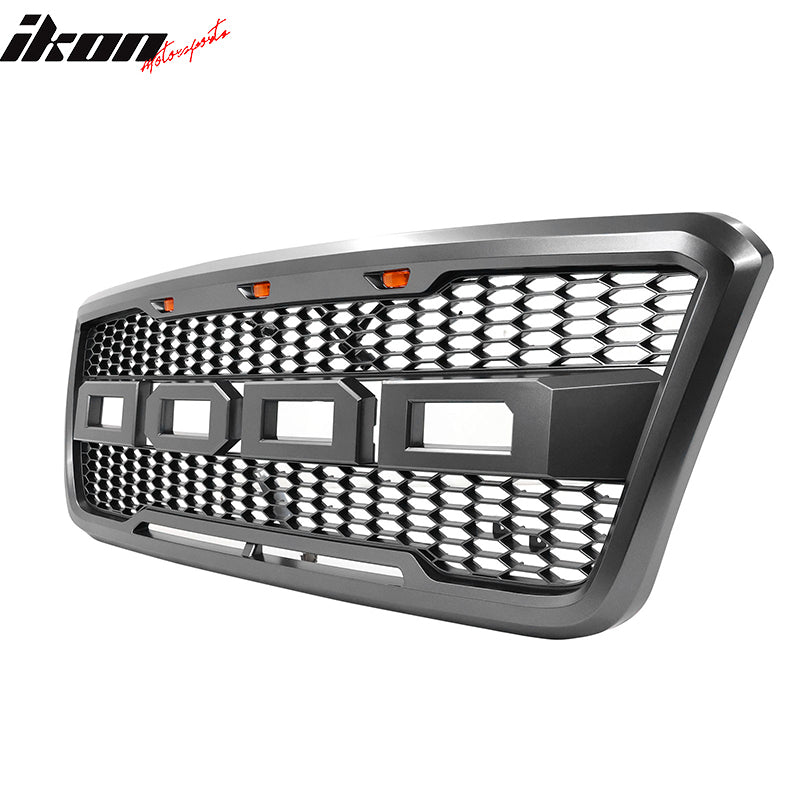 2004-2008 Ford F150 R Style Front Bumper Upper Grille W/ LED Lights