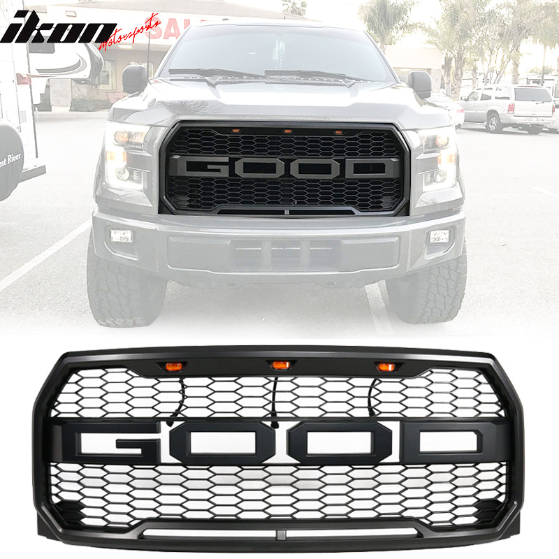 2015-2017 Ford F150 R Front Bumper Hood Mesh LED Grille Replacement