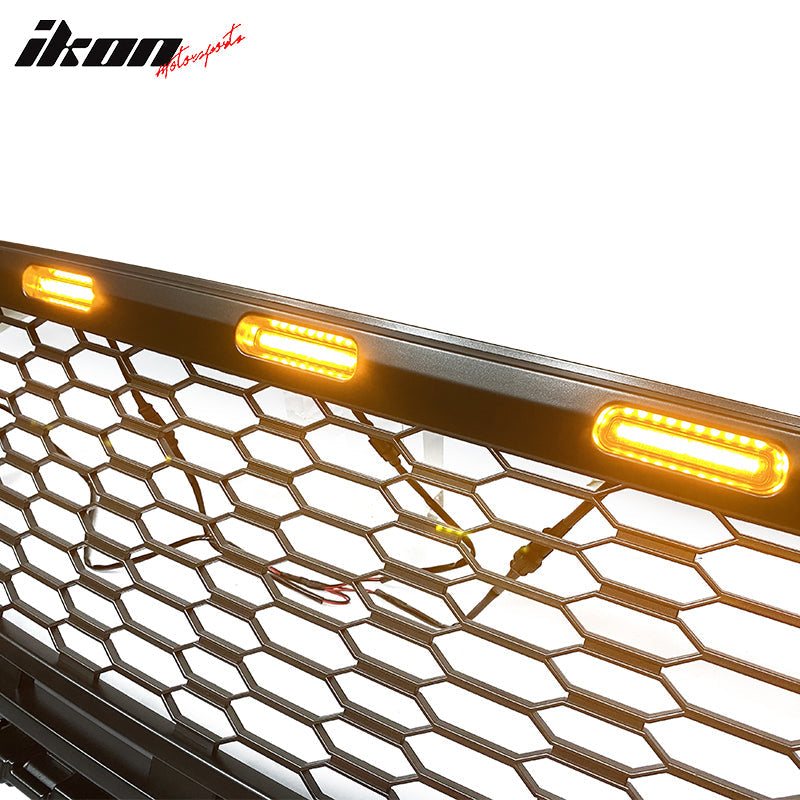 2021-2023 Ford F-150 Grill R Style Front Mesh Car Grille w/ LED ABS