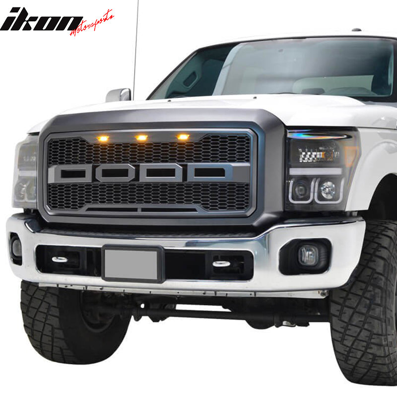 2011-2016 Ford F-250 F-350 Super Duty R Style Matte Black Grille