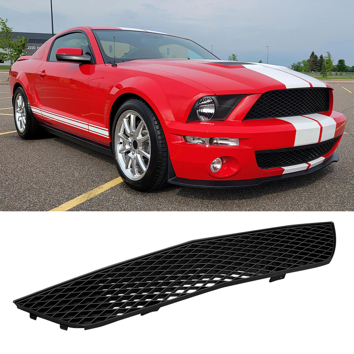 2007-2009 Ford Mustang GT500 OE Front Bumper Upper Mesh Grille ABS