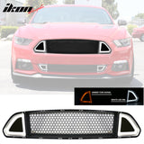 2015-2017 Ford Mustang Front Upper Grille W/White DRL Yellow Signal