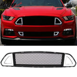 2015-2017 Ford Mustang Front Hood Grille White DRL LED w/ Turn Signal