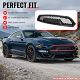 2018-2023 Ford Mustang Shelby Super Snake Style Grille Gloss Black PP Front Bumper Hood Grill Assembly