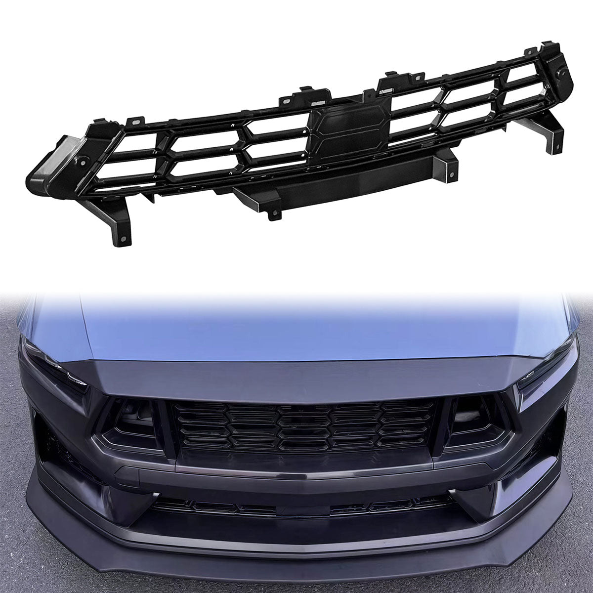 2024-2025 Ford Mustang Dark Horse Front Bumper Lower Mesh Grille ABS