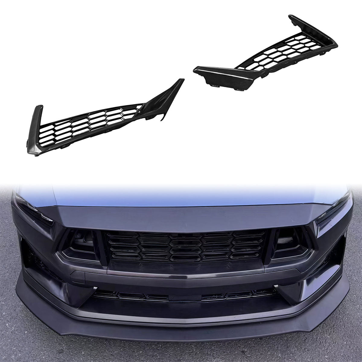 2024-2025 Ford Mustang Dark Horse Front Bumper Lower Side Grille ABS