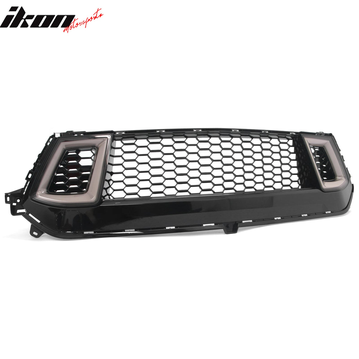 2024-2026 Ford Mustang Front Upper LED Grille Gloss Black ABS V2 Style