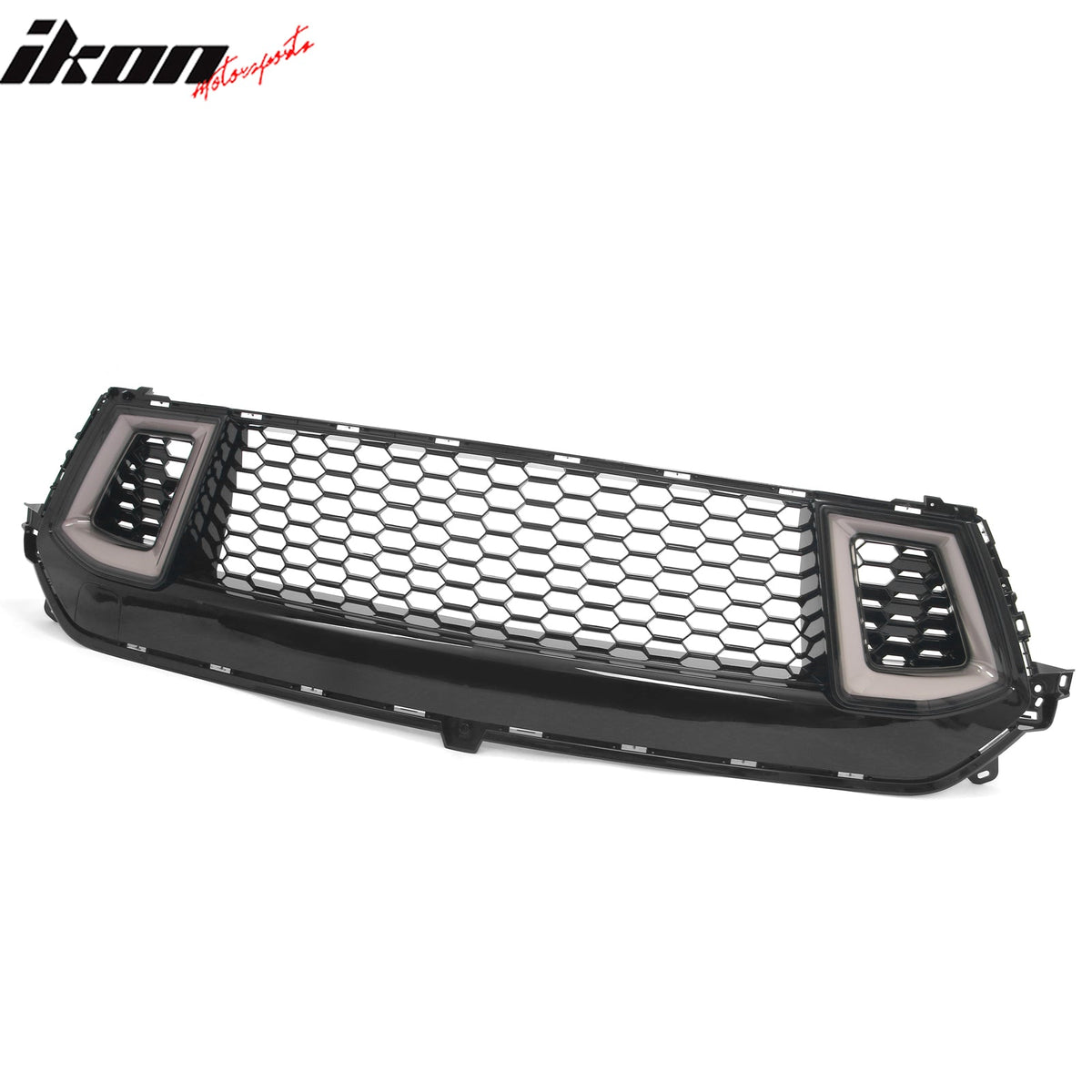 2024-2026 Ford Mustang Front Upper LED Grille Gloss Black ABS V2 Style
